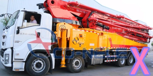 部分臂（bì）架or全展臂架，根據實際情況來定，實現小型泵車靈活施工