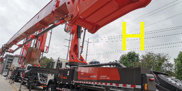 混凝土泵車臂架（jià）的角度